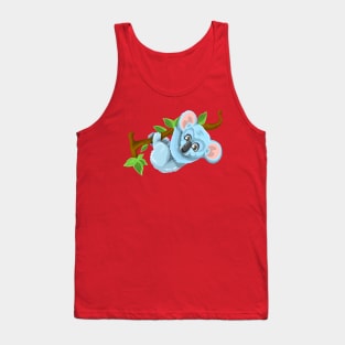 Blue Koala Cartoon Tank Top